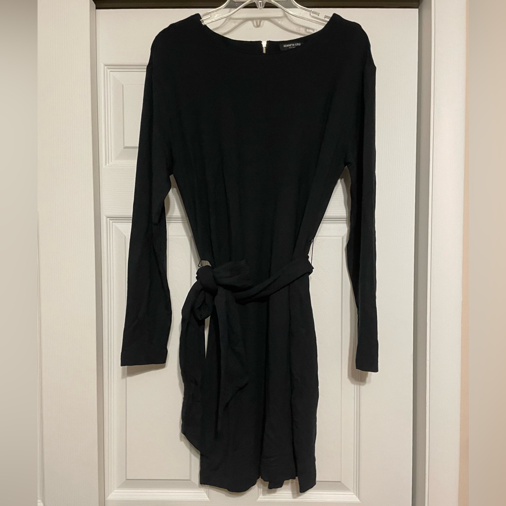 Brand New Kenneth Cole New York Black Sheath Dress  Size Medium